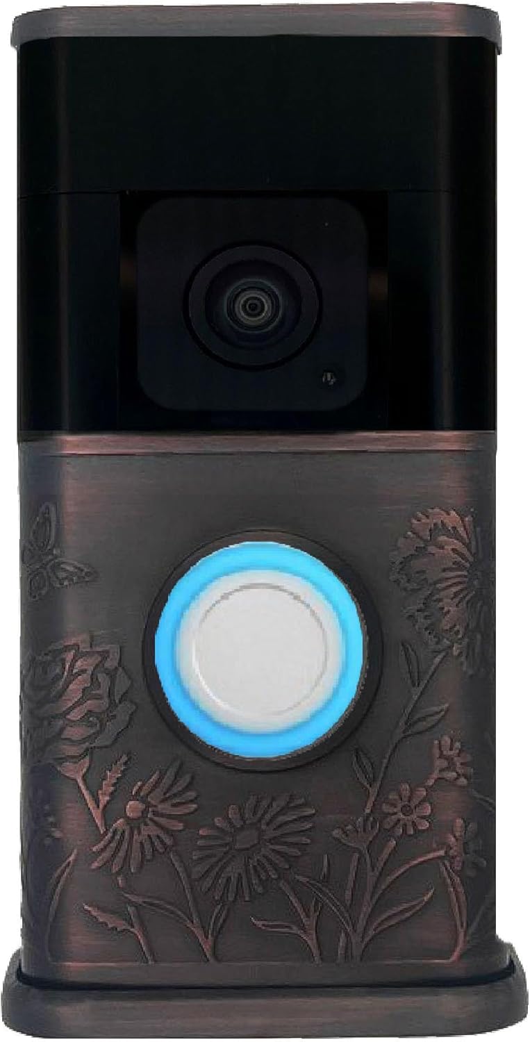Garden Video Doorbell Cover (Compatible with Ring 3, 3 Plus, 4, Battery Plus, and Battery Pro) (Oiled Bronze)