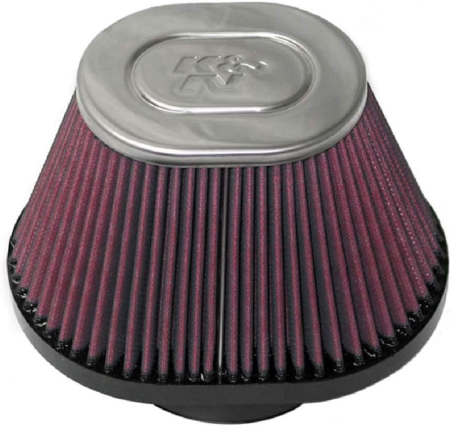 K&N Universal Clamp-On Filter: High Performance, Premium, Washable, Replacement Filter: Flange Diameter: 3.9375 In, Filter Height: 4.8125 In, Flange Length: 1.4375 In, Shape: Oval Tapered, RC-70002
