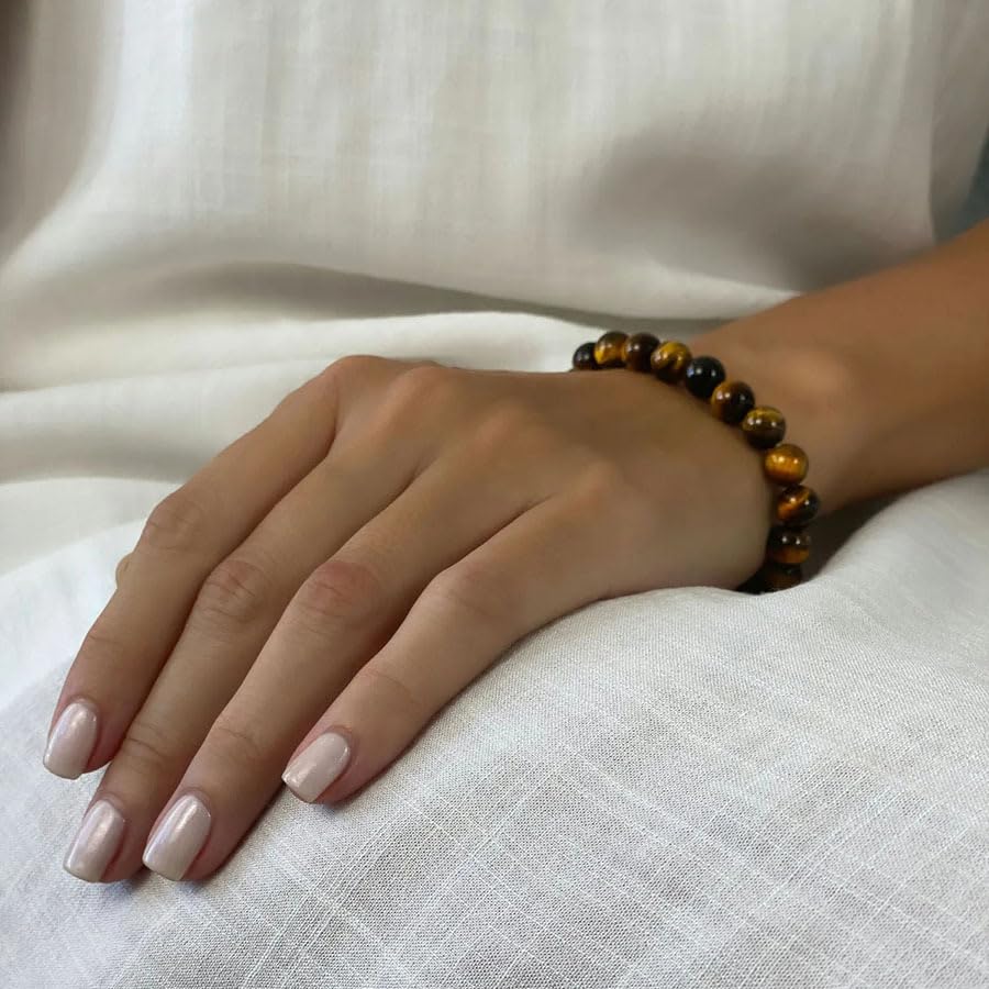 Miniatura 2 de Tiger's Eye Bracelets for Men & Women - Handmade Stretchy Beaded Feng Shui Jewelry, Natural Stone Protection Gift Set, Lucky Wealth Attraction