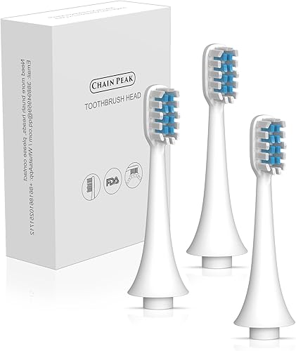 Cabezales de cepillo de dientes eléctricos para cepillo de dientes CHAIN PEAK (8930-Blue-Head-3PCS)