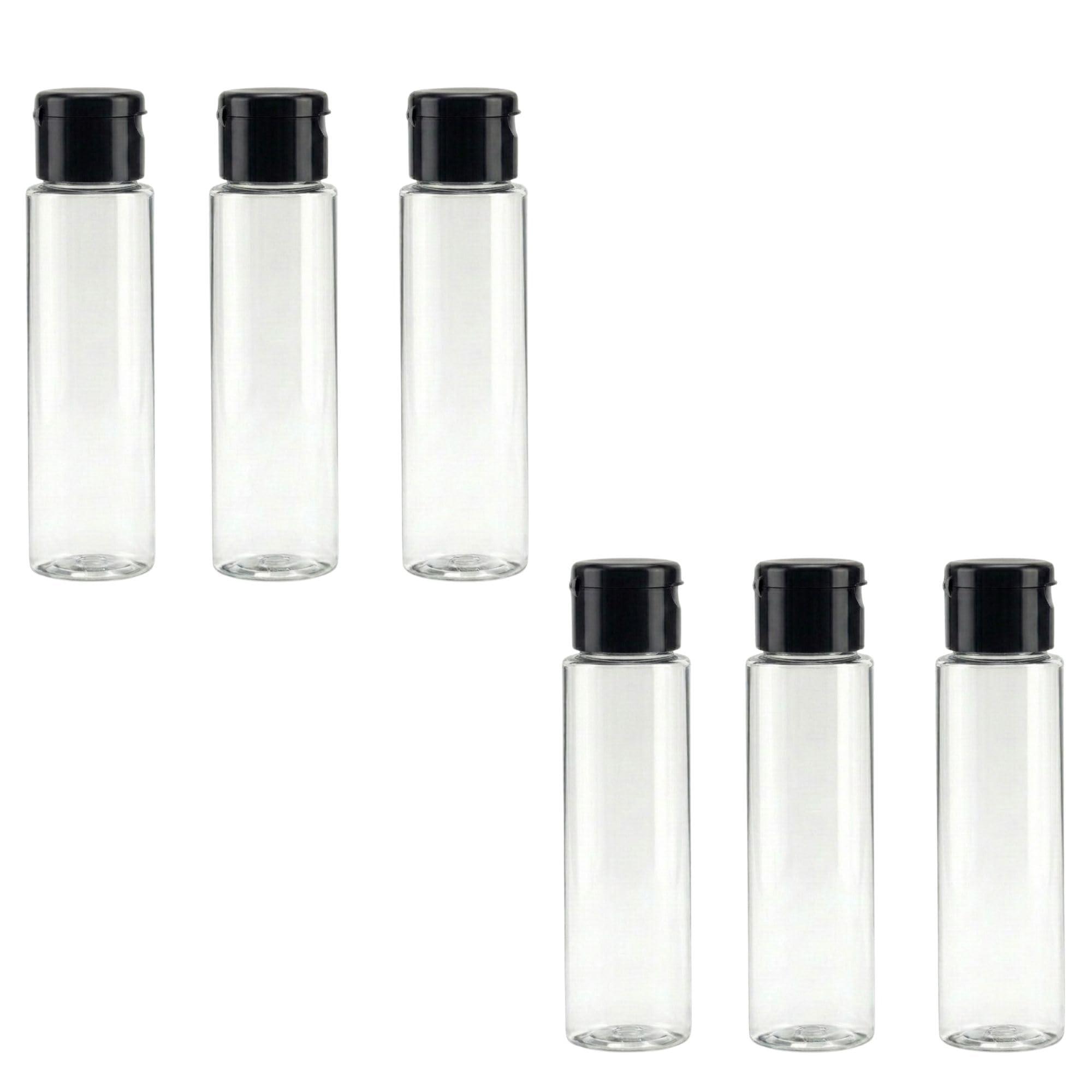 Hian 100ml Empty Clear Plastic Bottles Refillable Travel Size Cosmetic Containers Small Squeeze Bottles With Black Flip Cap For Toiletries, Shampoos, Lotions, Creams (Pack Of 6)-image-16