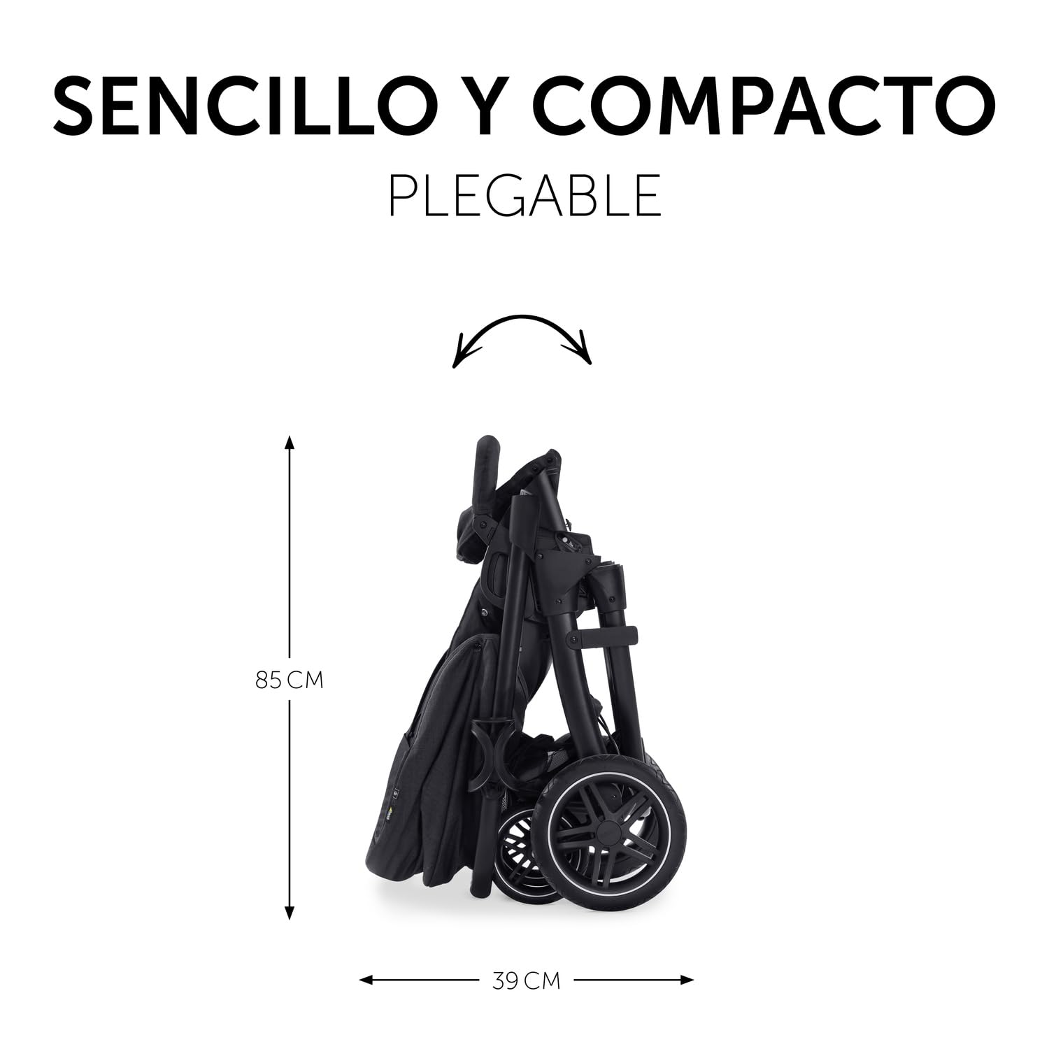hauck Carrito Bebé 2 en 1 Saturn R Duoset - Capazo desde el Nacimiento - Silla de Paseo 22 kg Reversible y Reclinable - Altura Regulable - Compacto - Cesta Grande -Negro