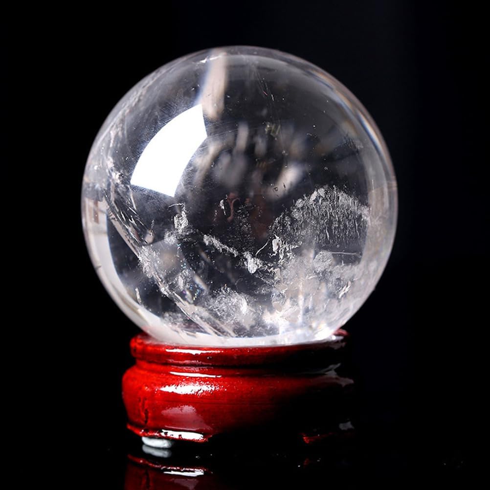 Hand-Polished Clear Quartz Crystal Ball, White Crystal Sphere for Home and Office Decor, Balls for Feng Shui, Stone Gift,4cm