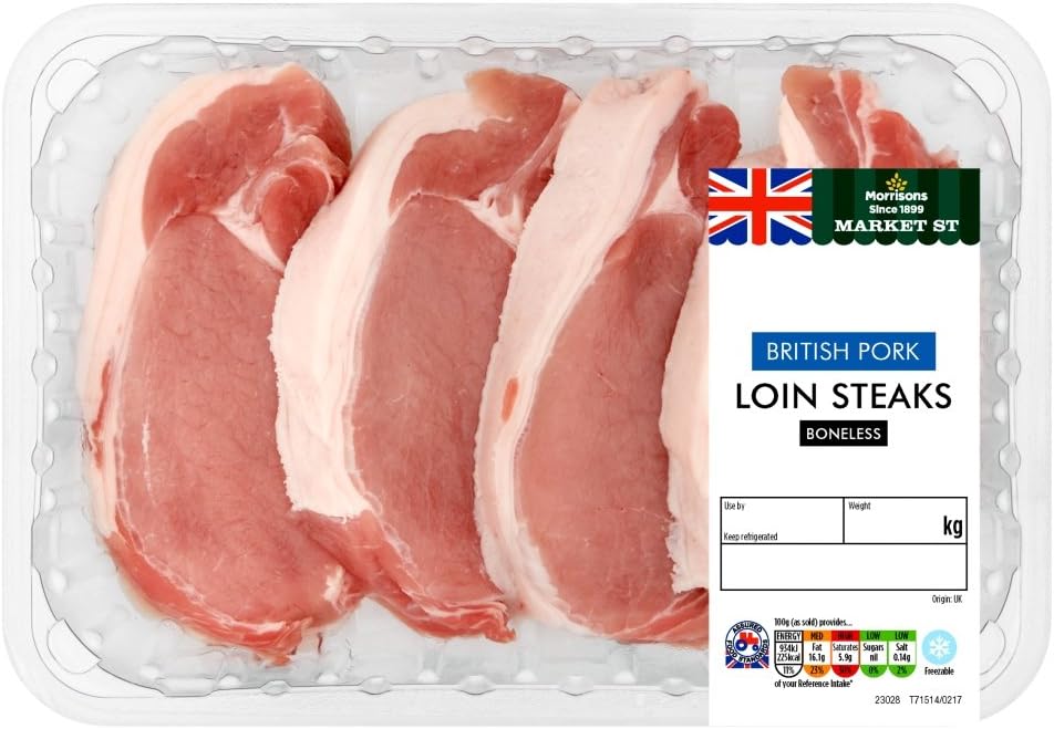 Morrisons Market St British Pork Loin Steaks, 500g Amazon.co.uk Grocery