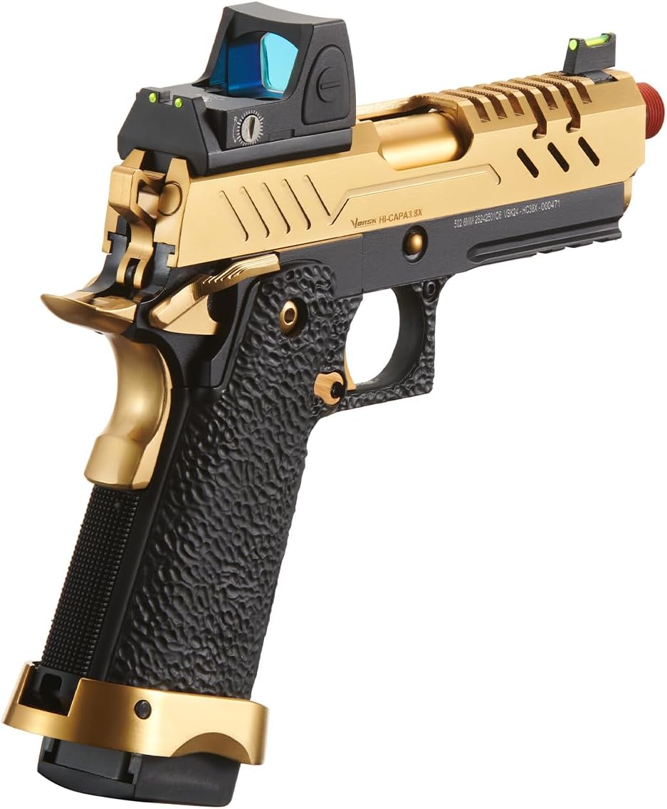 Vorsk Aluminum Airsoft Hi-Capa 3.8 Hi Capa Pro Gas Blowback Pistol w/Red Dot (Gold)