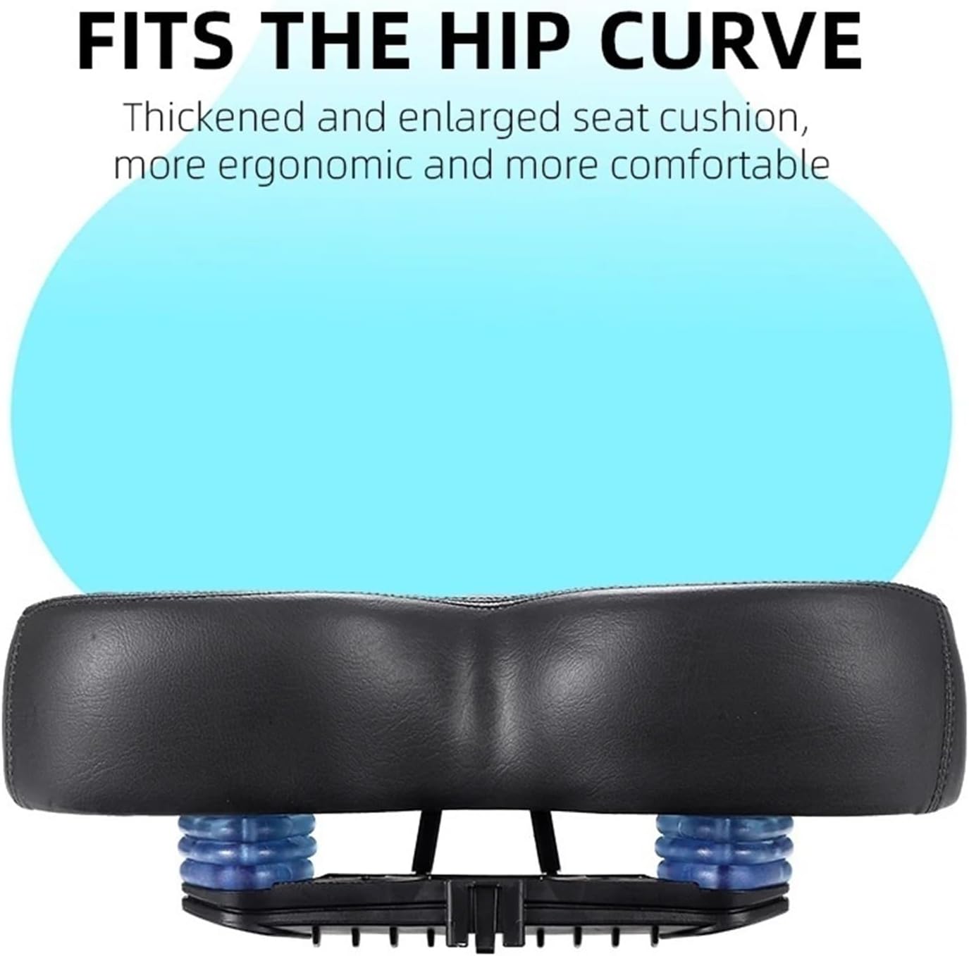 Comfortable Bike Saddle High Elastic Sponge Double Shock Absorption Widen Waterproof Cushion MTB Road Bike Seat for Daily Riding