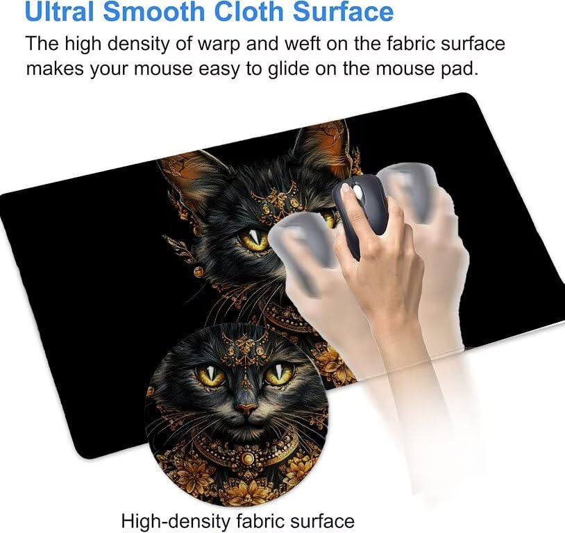 Tapis de souris gaming XXL grand format chat pour pc