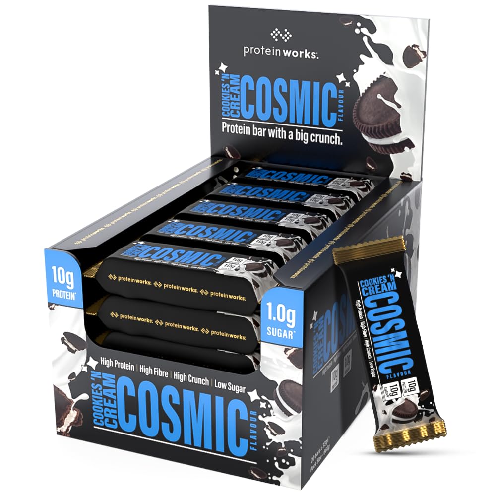 Protein Cookies 'N' Cream Cosmic The Big Little Bar 20 Pack High Protein High Fibre Protein Bar