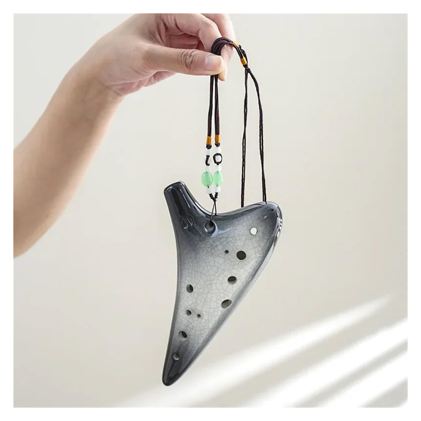 Ocarina Ceramica Alto C Ocarina 12 fori Alto C Toni Crackle Modello Ceramica Gradiente bicolore Flauto Fluta Strumenti professionali per Principianti Adulti