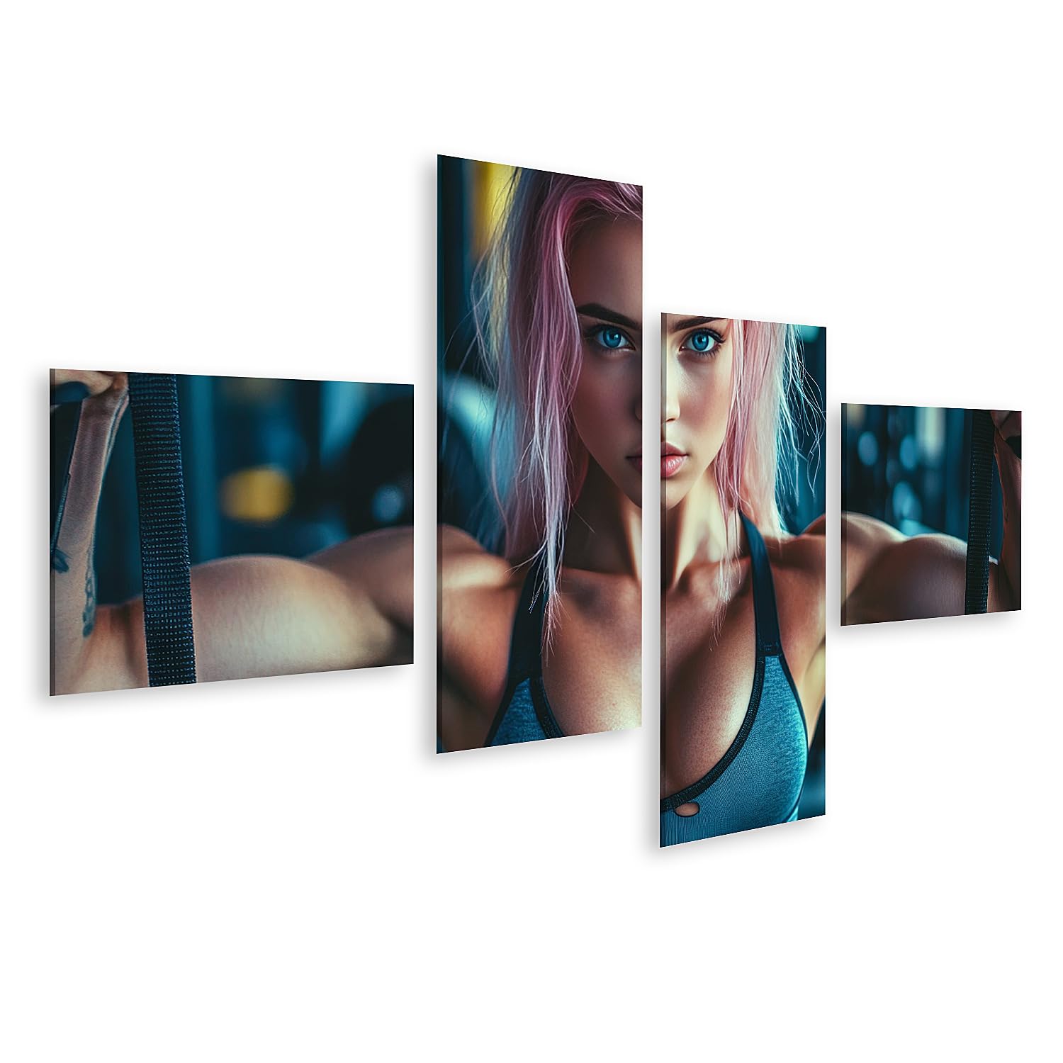islandburner Immagine su tela donna con capelli rosa addestrato in palestra per gli appassionati di fitness palestra palestra Immagini murali poster
