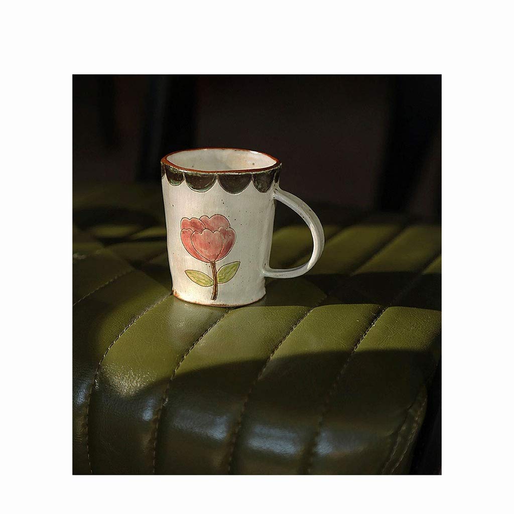 Pot à Lait en céramique de Fleur Peinte à la Main, pichet à Sauce Domestique Portable pour café, Lait et thé (Gris) (Gris)