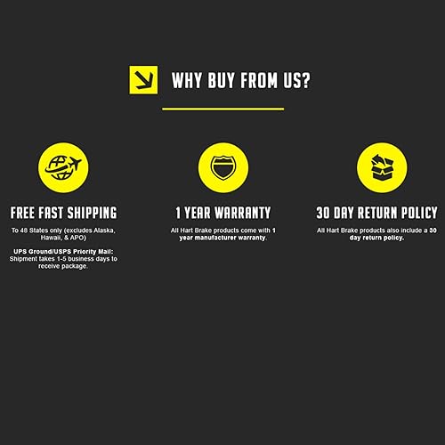 Miniatura 7 de Hart Brakes Kit de frenos y rotores delanteros traseros Pastillas de freno delanteras traseras rotores y pastillas de freno Pastillas de freno y