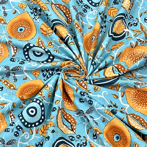 Image of India 100% Pure Cotton Jaipuri Printed Double Bedsheet with 2 Pillow Covers | Traditional Sanganeri Floral Design | Soft Breathable Fabric | King Size Bedsheet for Bedroom (Kaya56)
