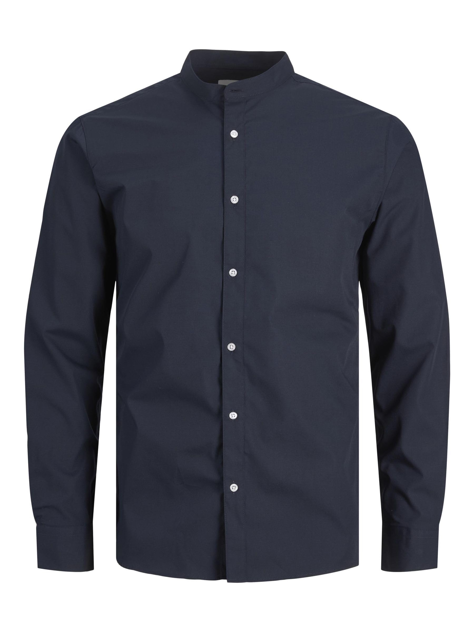 Jack & Jones Men's JJJOE Shirt LS Plain Mao Shirt, Navy Blazer, L
