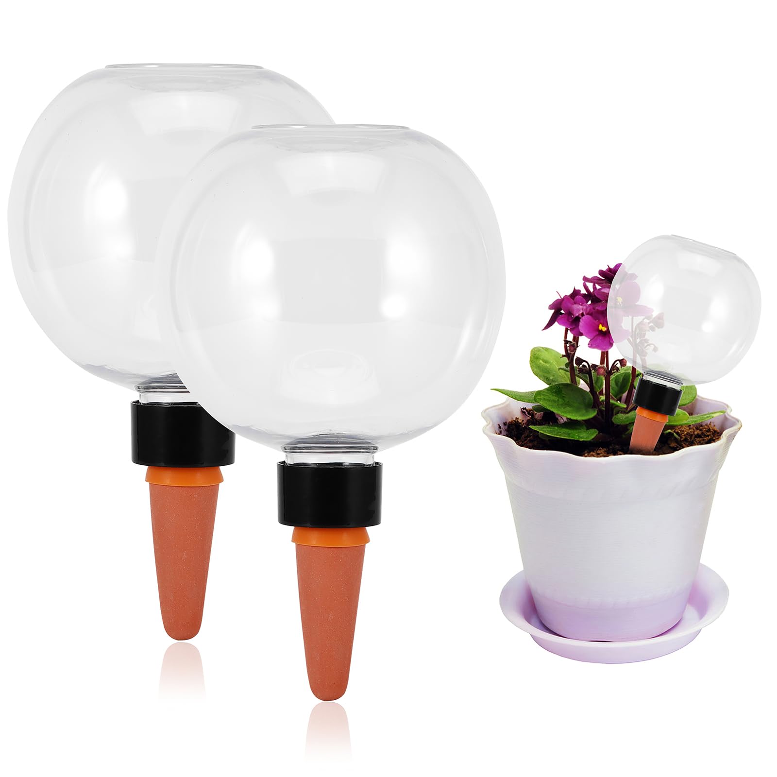 Viitech 2 Stück Bewässerungskugeln 500ml, Automatische Pflanzen Bewässerung, Wasserspender Pflanzen zur Automatischen Bewässerung von Zimmer und Gartenpflanzen