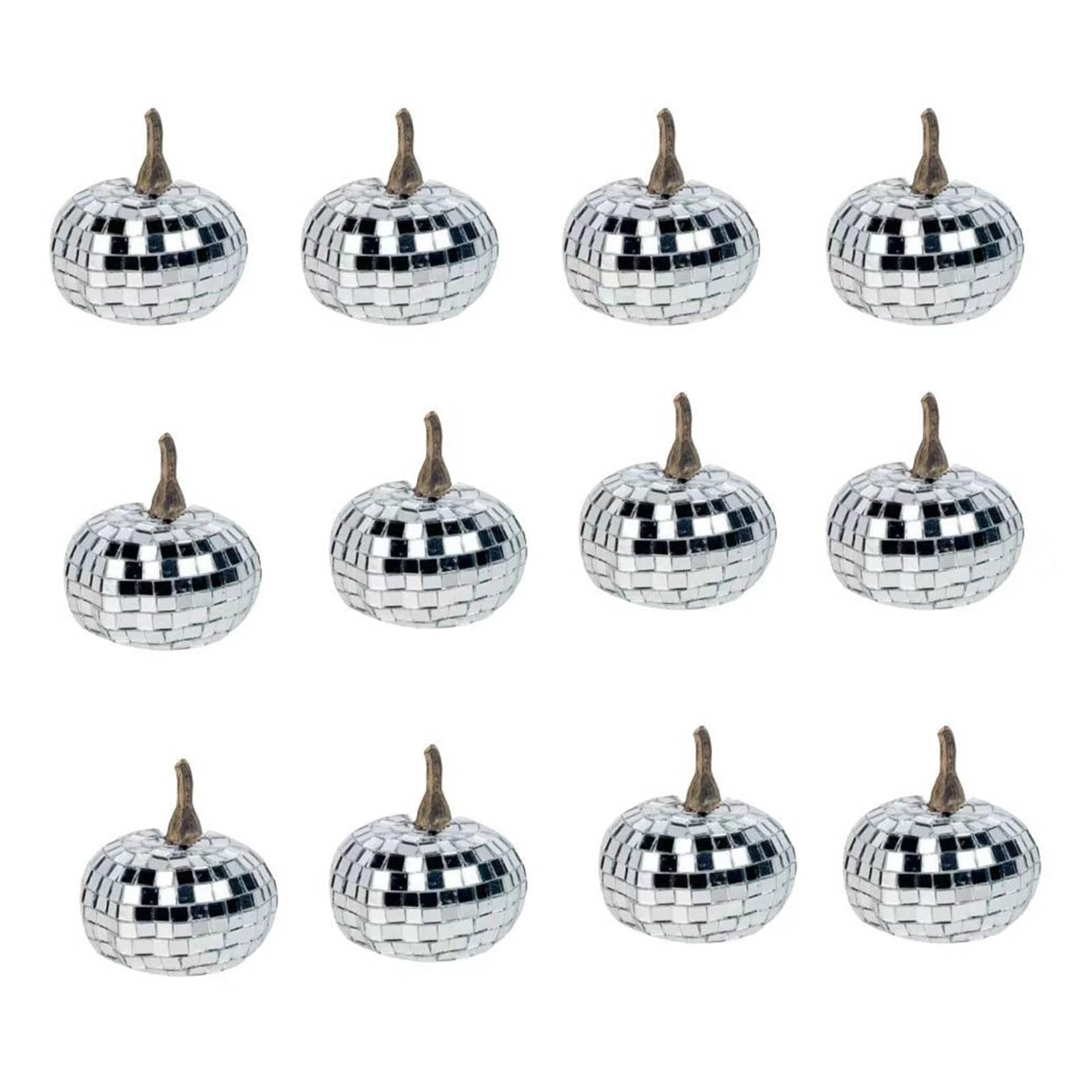 Qusinfc 12Pcs Seasonal Ornament Reflective Metallic Artificial Pumpkins Home Thanksgiving Halloween Mantels Decoration Seasonal Home Accent