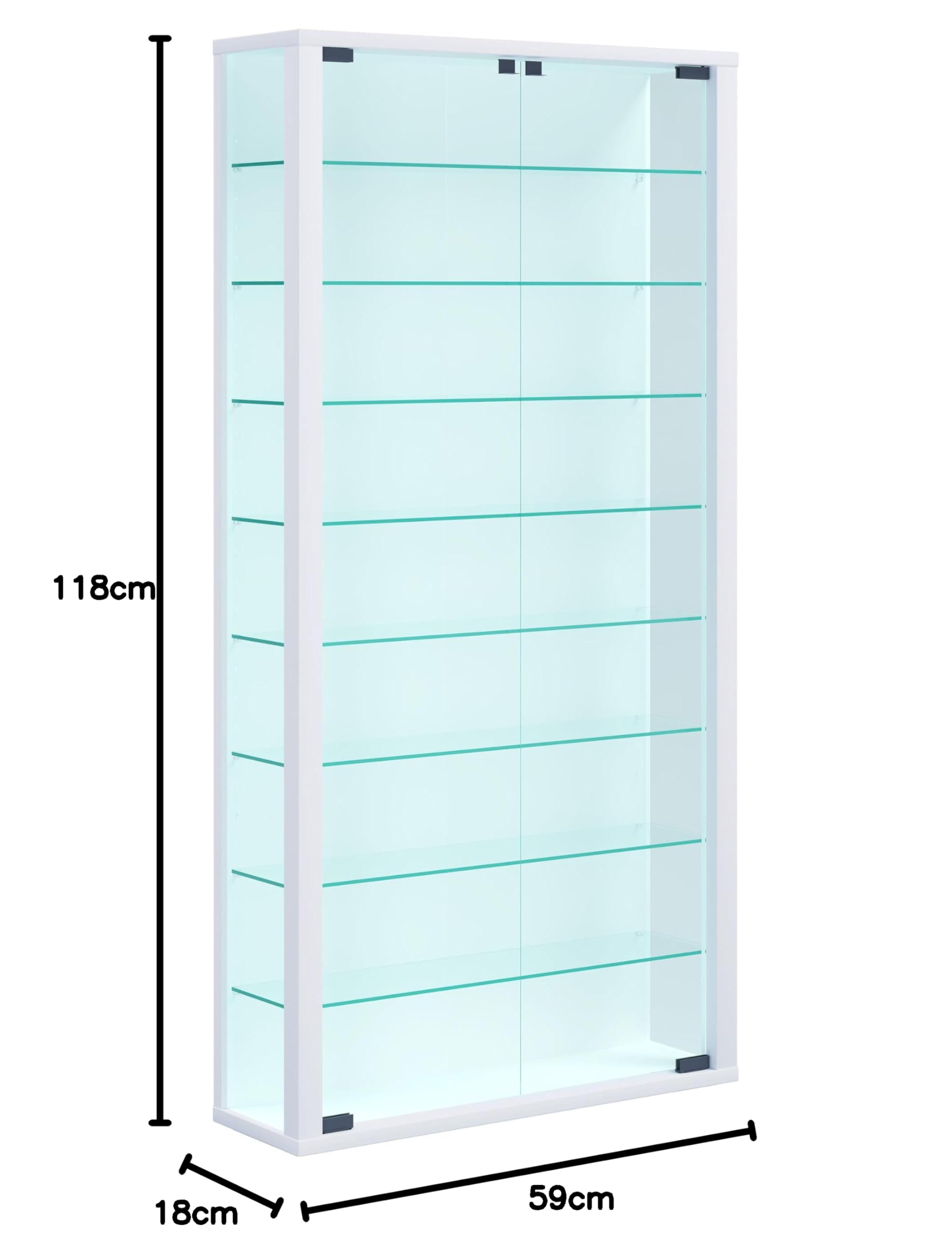 VCM "Vitrosa Maxi Armadietto da Parete, Senza Luce a LED, Colore: Bianco