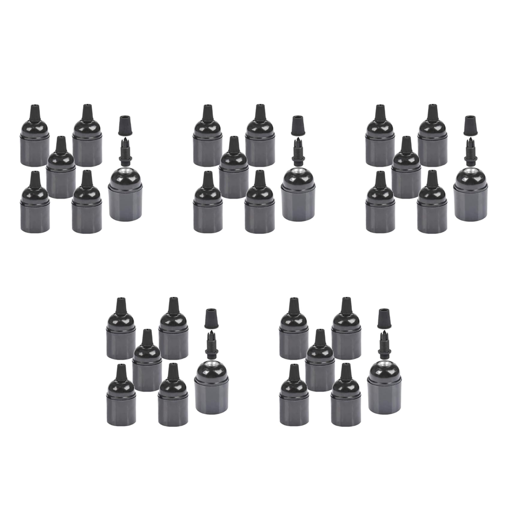 Lot de 30 Douilles en BakéLite E26 / E27 Douille de LumièRe Douille D'Ampoule Vintage ES Douille à Vis pour Plafond/Suspension/Plancher