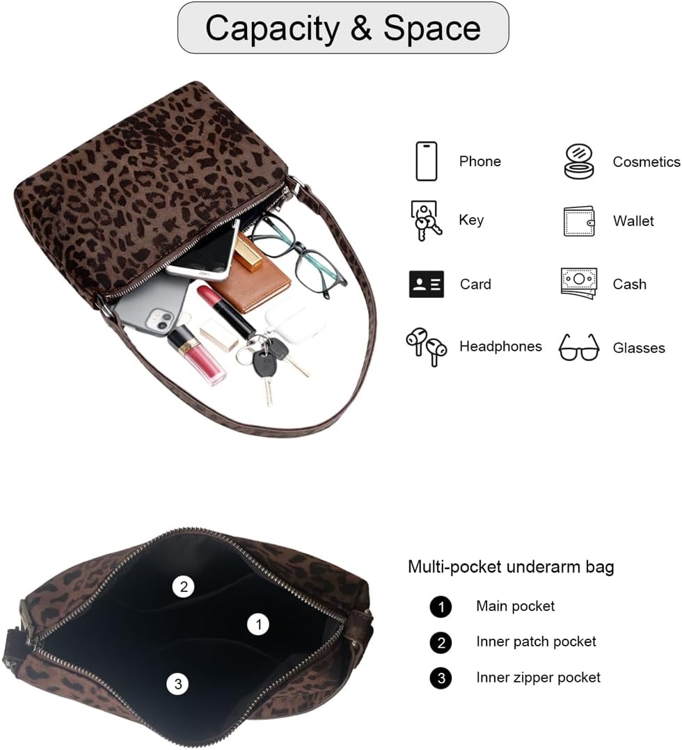 Women Faux Suede Shoulder Handbag Classic Versatile Underarm Bag Casual Fashion Daily Tote Purse
