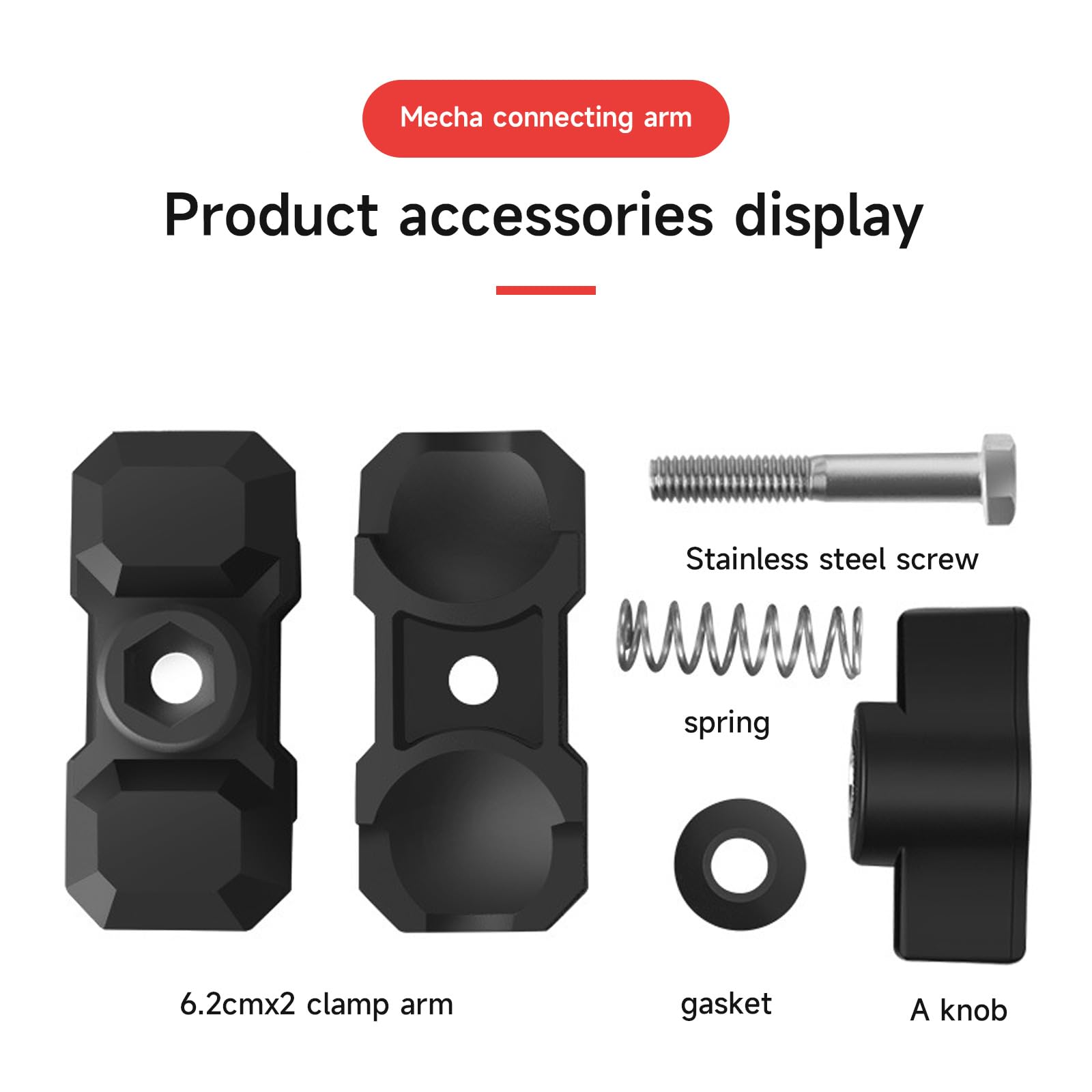 17 cm - Bras à double prise pour RAM, Support de base à bille de 1 pouce, Rallonge de caméra de