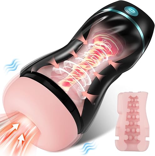 Masturbadores machos de succión automática 7 vibraciones y succión mejoradas, manos libres, con textura realista 3D, juguete de mamada,