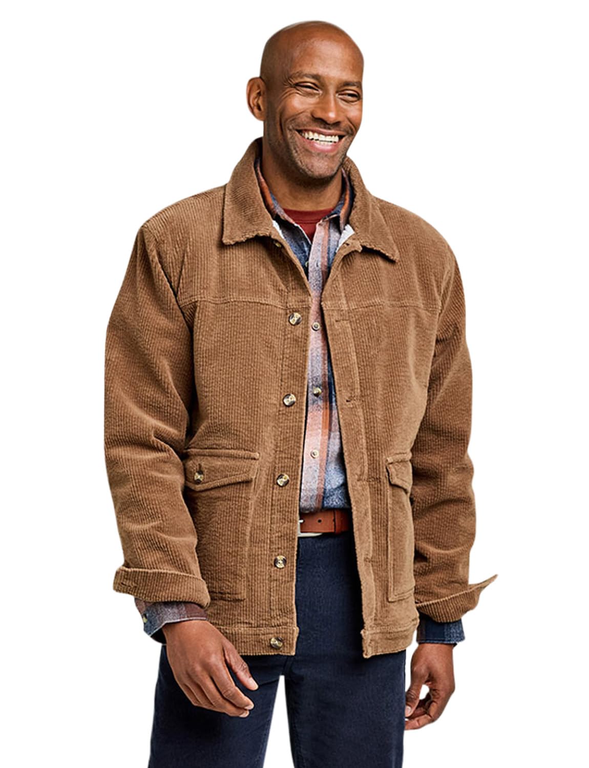 Pegasus Men's Fawn Sherpa Lined Cord Jacket With Soft Fleece Lining Xl