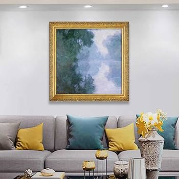 モネ ブージヴァルのセーヌ川 絵画 額縁付き 国内生産 インテリア モネ ブージヴァルのセーヌ川 絵画 額縁付き 国内生産