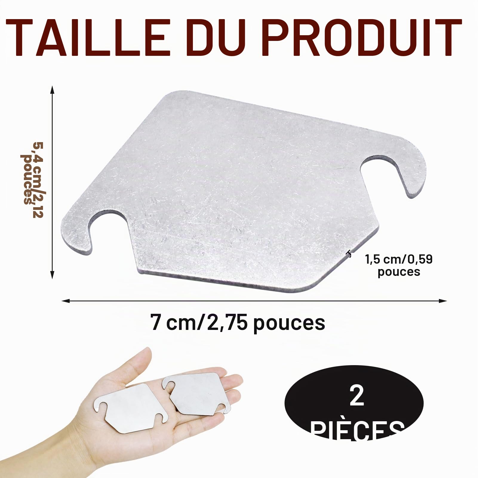 Lot de 2 soupapes EGR de découpage de plaques de verrouillage de rechange pour Fiesta 1.4 et 1.6 HDI C2 C3 C4 C5, Focus, sans trous, joint pour système