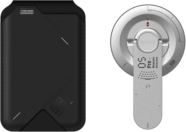 Soporte magnético Aulumu G05 Pro con herramienta multifuncional EDC - Plateado + Billetera y soporte magnético G02 V2