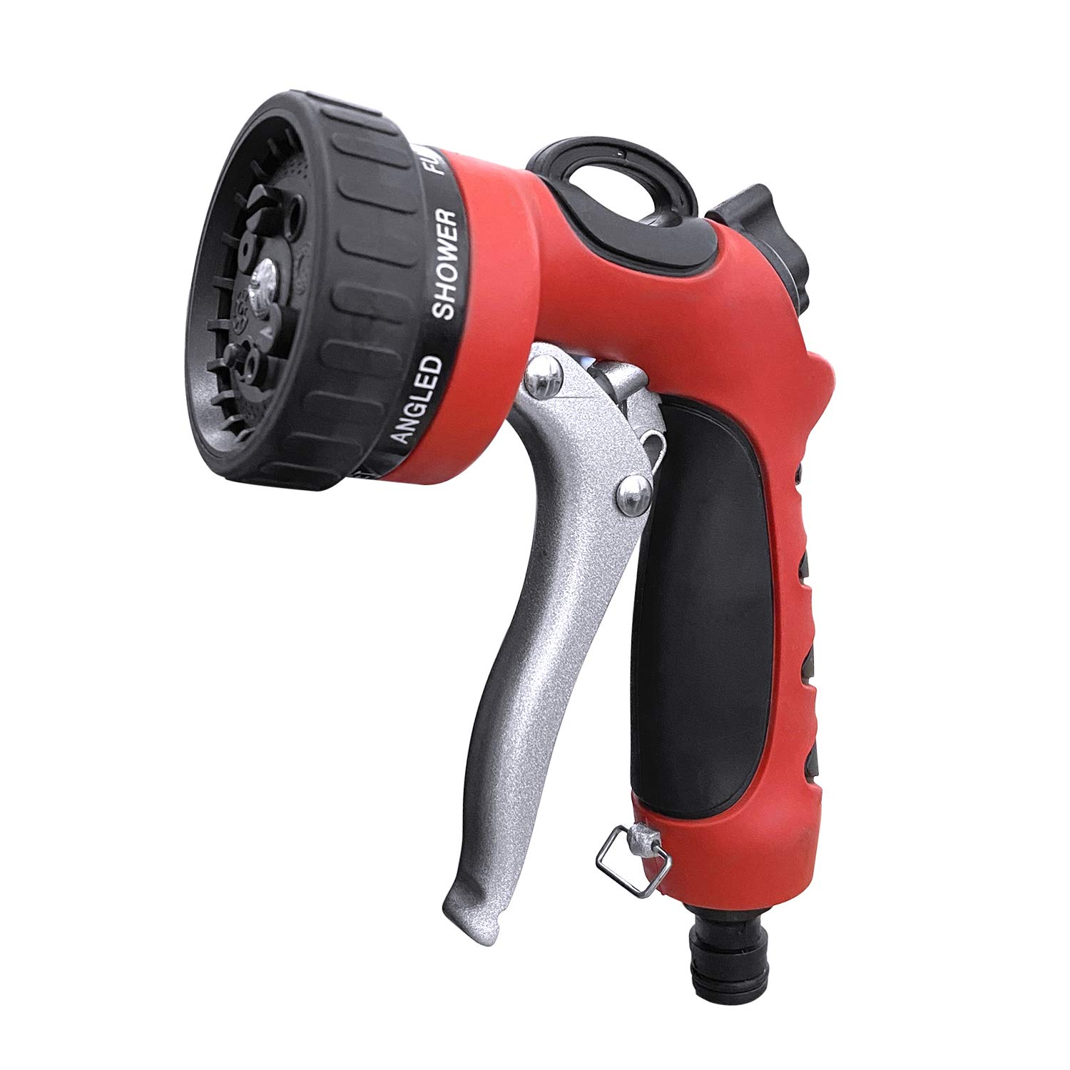 TheFitLife Garden Hosepipes Nozzle Spray - Water Nozzle with 8 Adjustable Watering Patterns, Slip and Impact Resistant for Watering Plants, Pets Bathing and Car Washing… (Red)