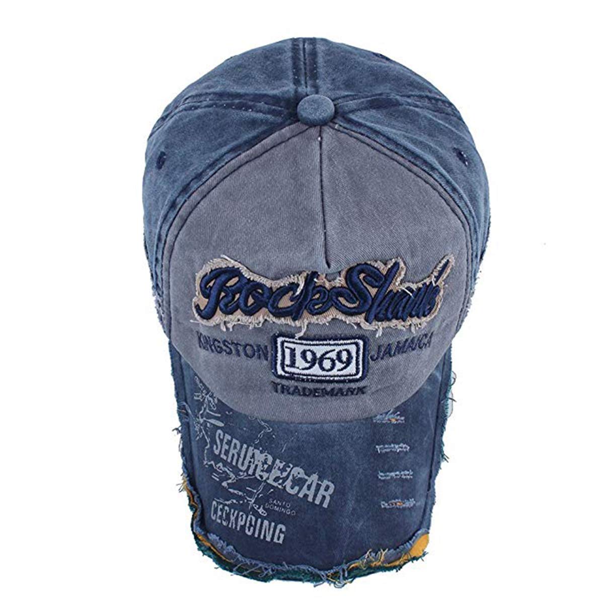 Handcuffs Unisex Denim Baseball Cap for Men & Women | Stylish Cotton Cap | Adjustable Vintage Summer Sports Hat Sun Protective Hat for Summer, Sports & Casual Wear (Blue) 1