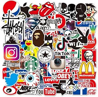 100PCS Cute Stickers Pack, Vinyl Waterproof Stickers for Laptop,Skateboard,Water Bottles,Computer,Phone,Guitar,Stickers (Brand LOGO)