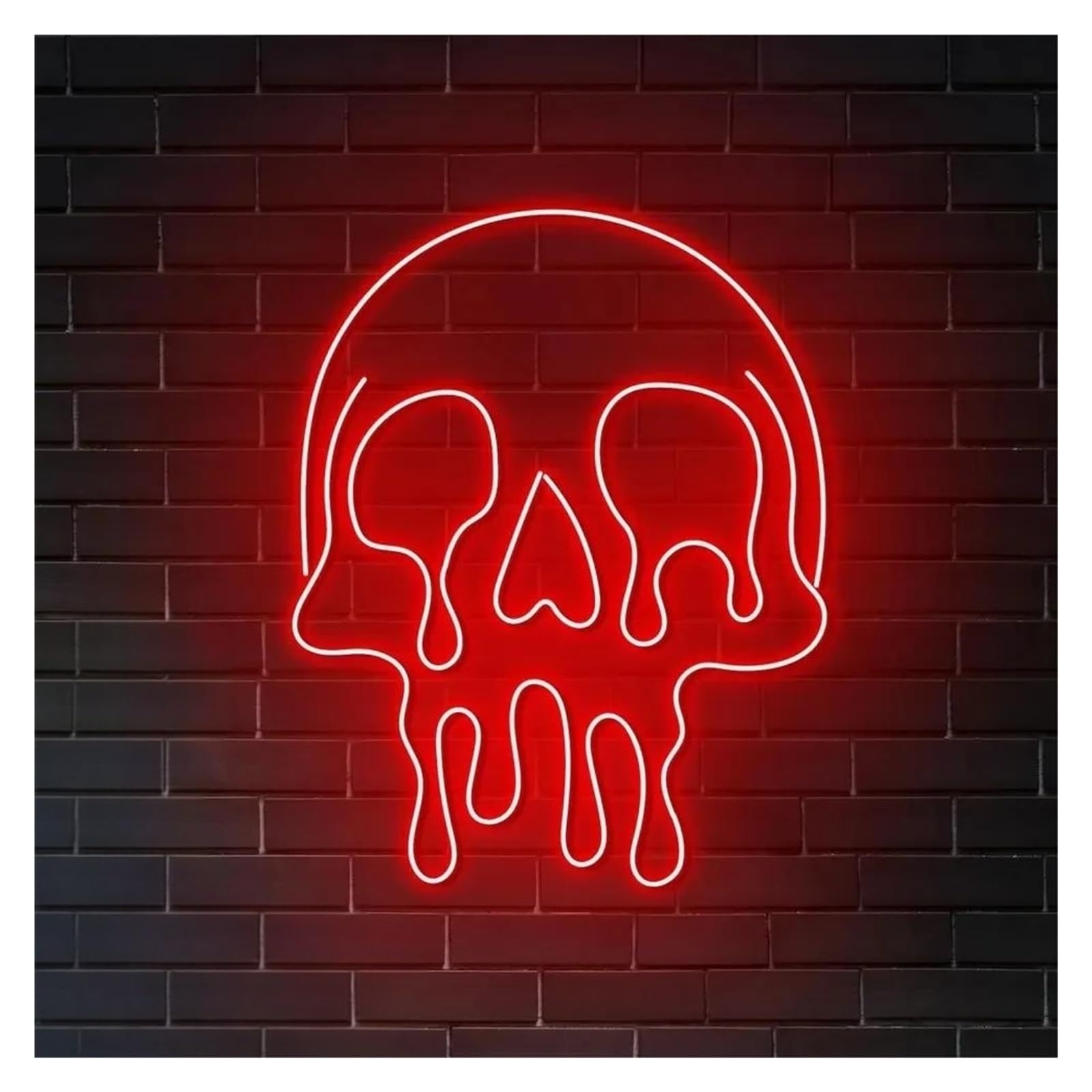 LEMST Sign Lamp Dripping Melting Skull Neon Sign Adjustable Brightness Light for Club Bistro Party Gaming Store Room Wall Decor 38cmx30cm