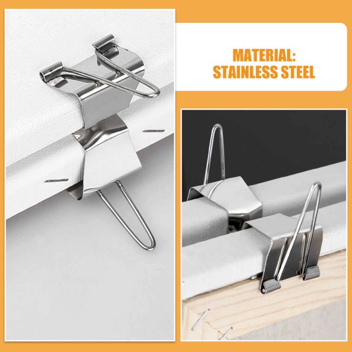 Canvas Clips for Painting, Stainless Steel, 6pcs, Silver