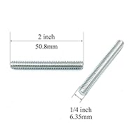 Vista 2 de 12 piezas de varilla totalmente roscada de zinc plateado en carbono de acero, rosca larga de 1/4x2 para muebles, barandillas de jardín, montaje