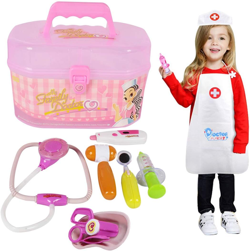 PLANET OF TOYS Doctors Set for Girls Kids with Medical Center All Accessories Suitcase Doctor Play Set - Pink
