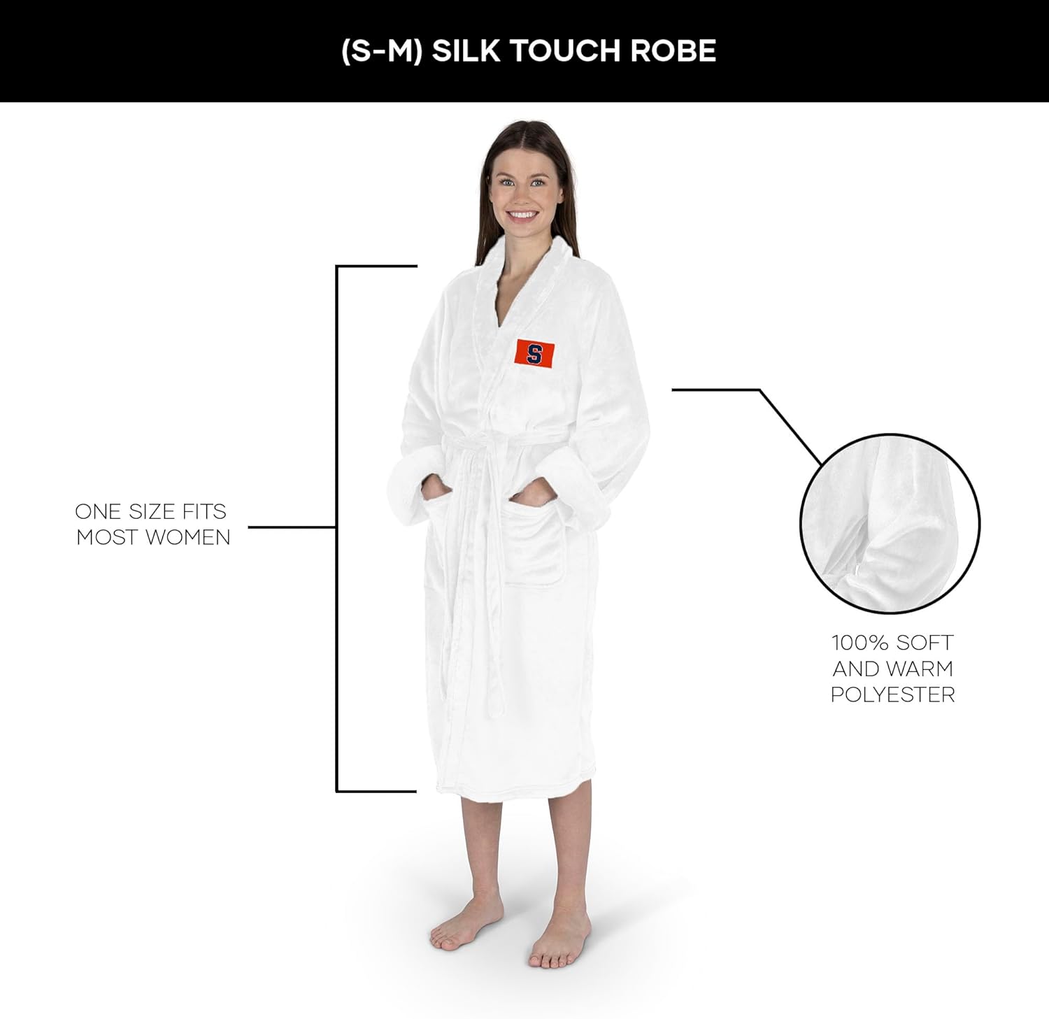 NCAA Team Pride Silk Touch Robe with Logo, Comfortable Lounge Wear for Men and Women
