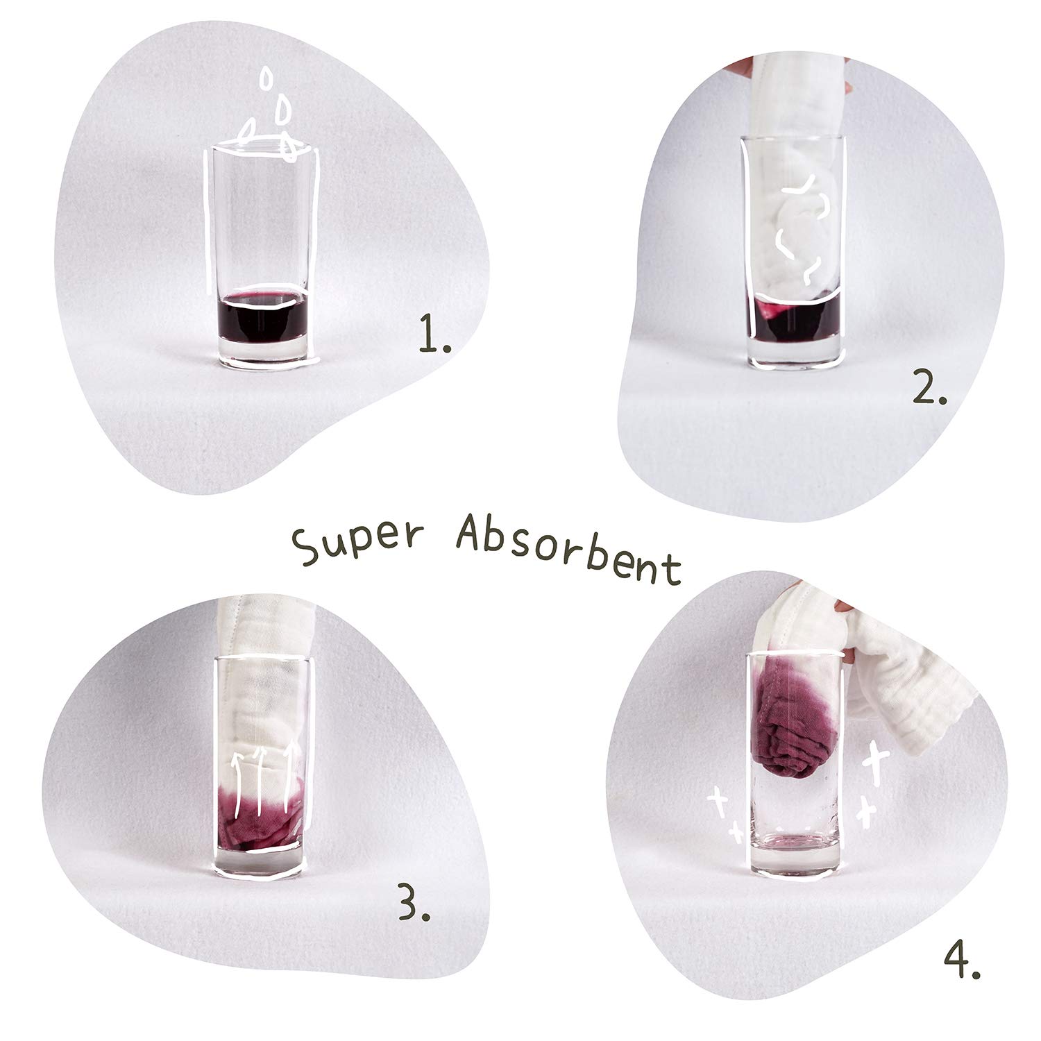 Softan - Toallas de muselina para bebé, 100 % algodón, 6 capas, toalla de baño súper absorbente o paños para eructos para bebé, gran regalo para recién nacido, 10 x 20 pulgadas, paquete de 4, zorro y