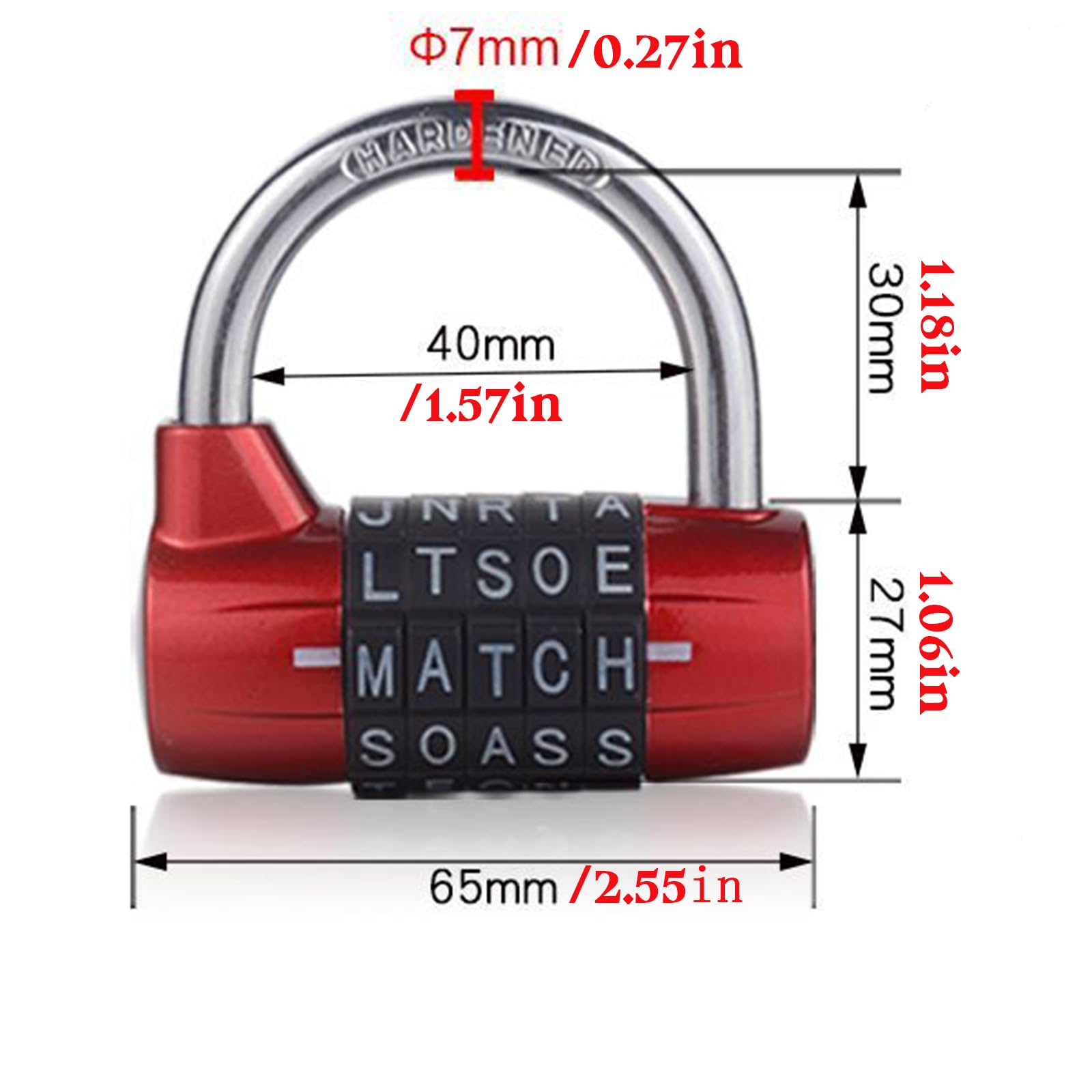 5-Digit Combination Padlock, Security Lock for Gym Cabinet, Locker (1 Pack) - Image 3