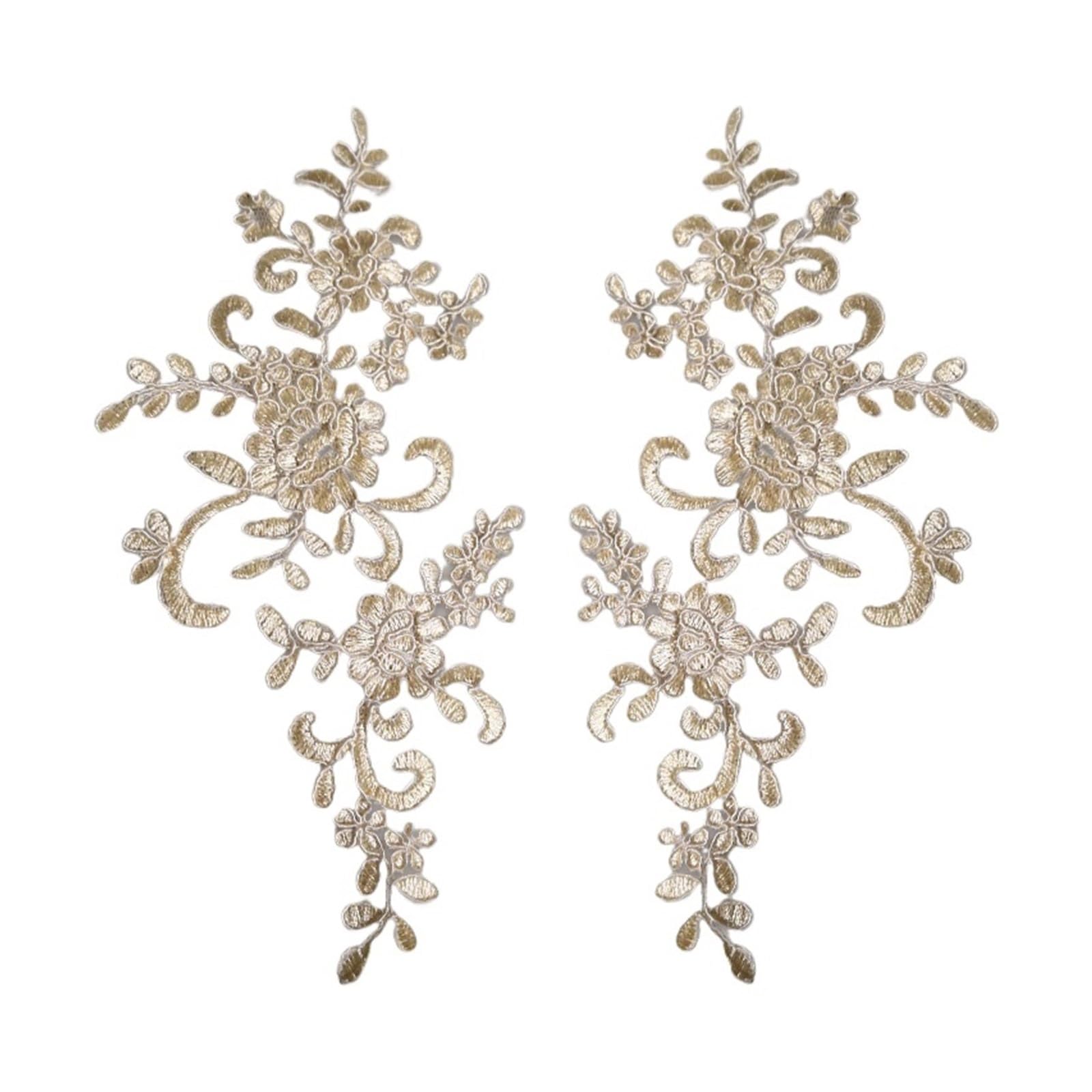 Patch en tissu brodé dentelle 3D haute couture pour finition de robe de cérémonie