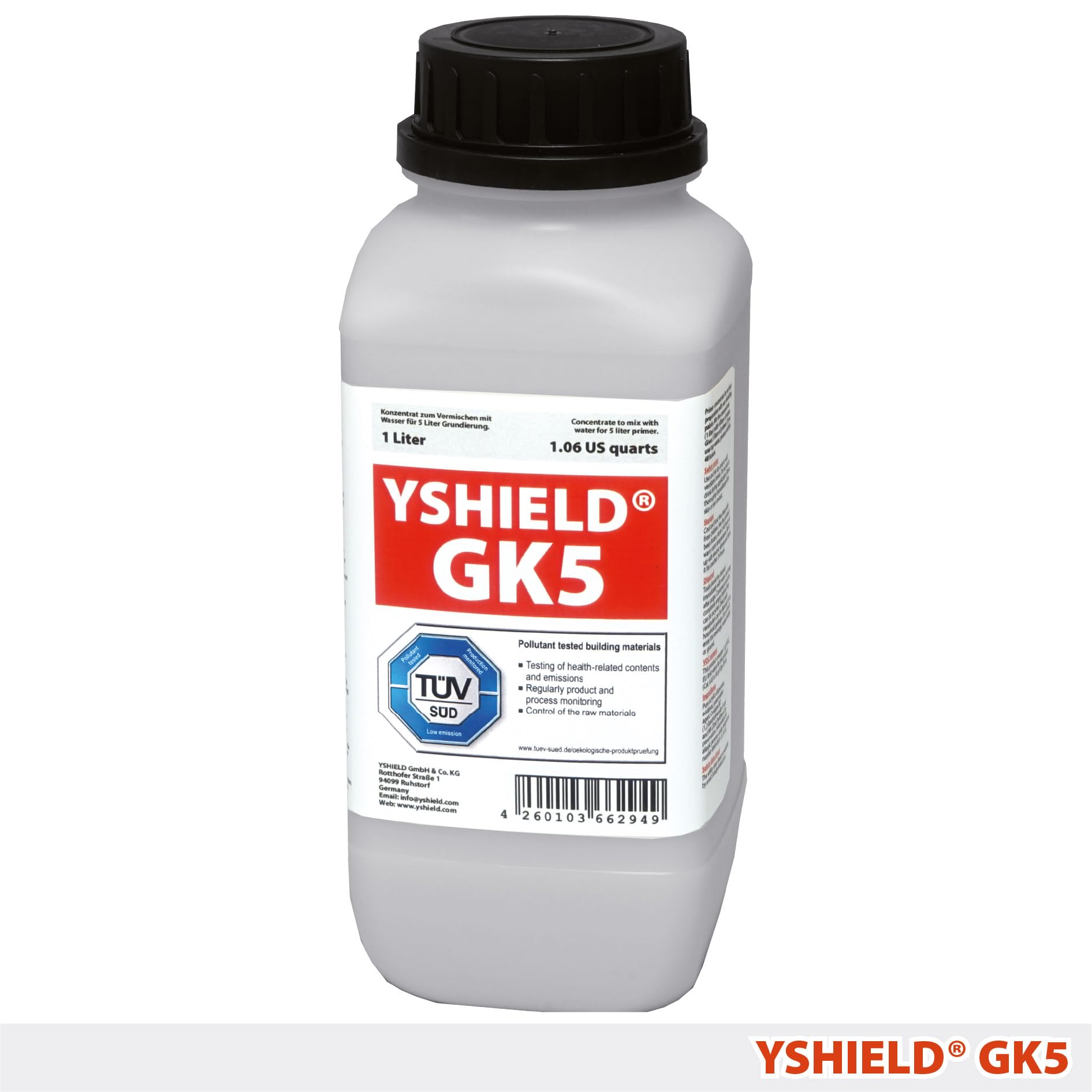 Combination of YShield HSF54 EMF Radiation shielding paint, GK5 primer, AF3 Carbon Concentrate, 5 metres GSS10 Conducting rods | RF, 5G, WiFi radiation blocking | upto 90 dB shielding (40GHz) 1