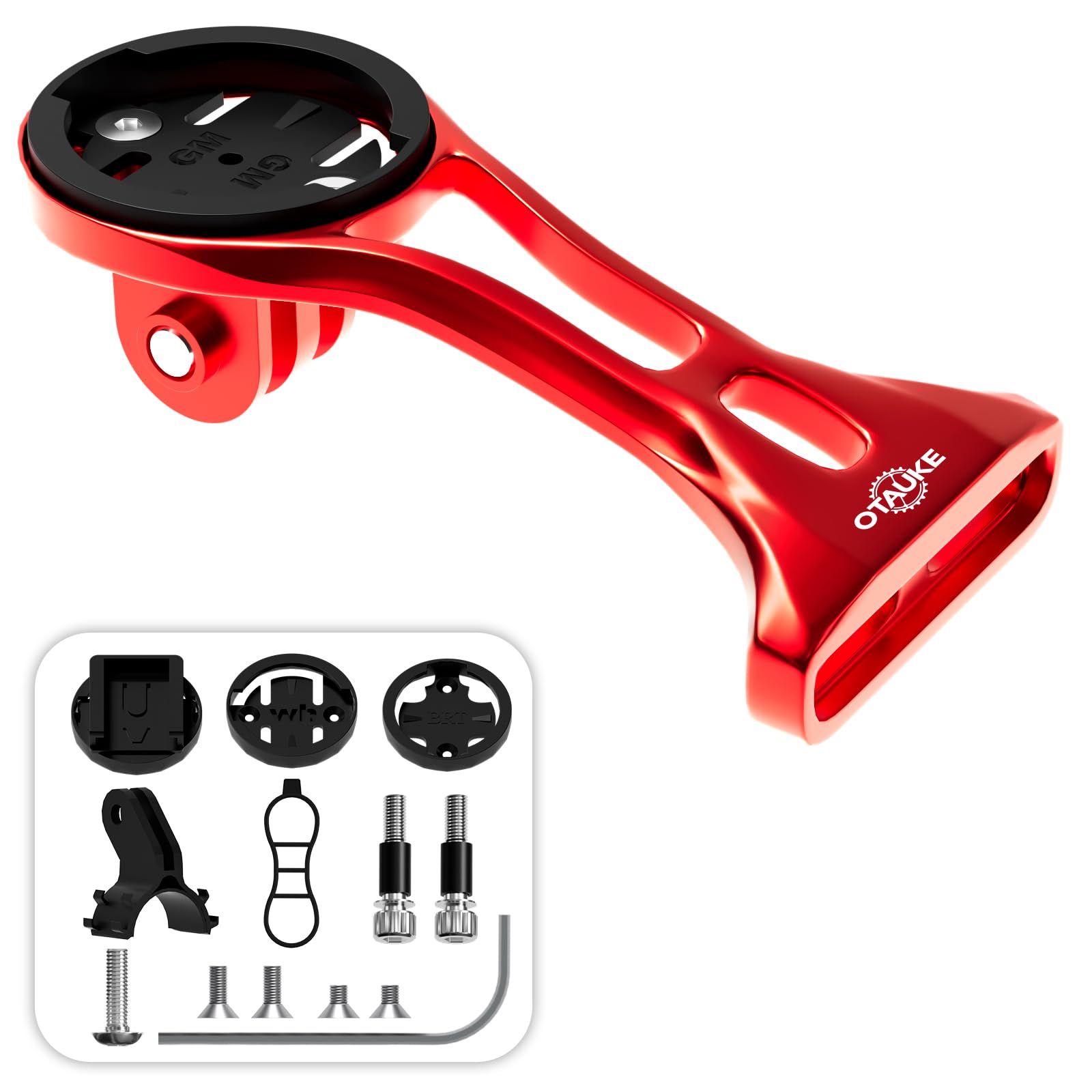 Otauke Bike Mount for Garmin Elemnt - Out Front Cycling Computer Mount Compatible with Garmin Wahoo Bryton Cateye,32mm Bicycle Holder for Gopro Interface Sports Action Camera and Bike Lights