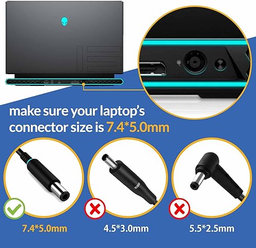 Miniatura 3 de Adaptador de CA de 240 W para cargador de portátil Alienware 240 W Dell 180 W Adaptador de fuente de alimentación para Dell G3 G5 G7 G15 240W