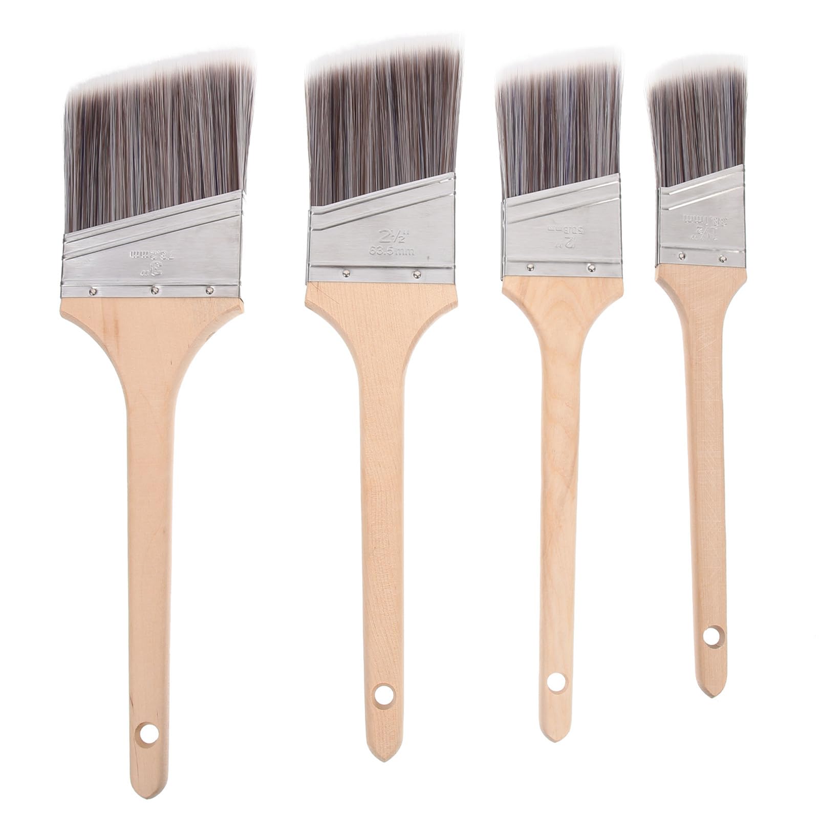 4 Stück Pinselset mit Holzgriff für Ölfarben und Aquarellfarben Praktische Bürsten für Erwachsene und Kinder zum Malen und Reinigen
