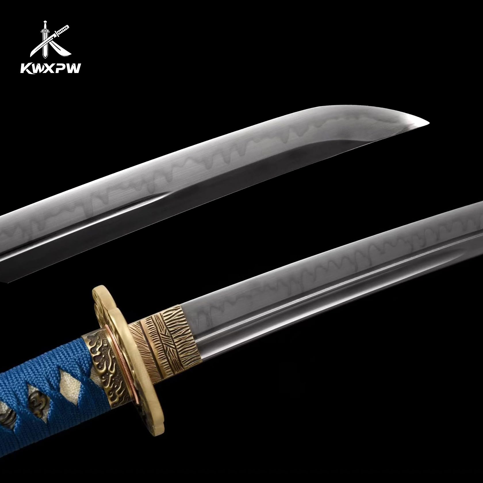 78cm Wakizashi,T10-Stahl Klinge,reinem Kupfer Tsuba,japanisches Katana | Samurai-Schwert Holz Saya,handgefertigtes Samuraischwert für Dekoration,Geschenke,Display,Training,Cosplay,Requisiten