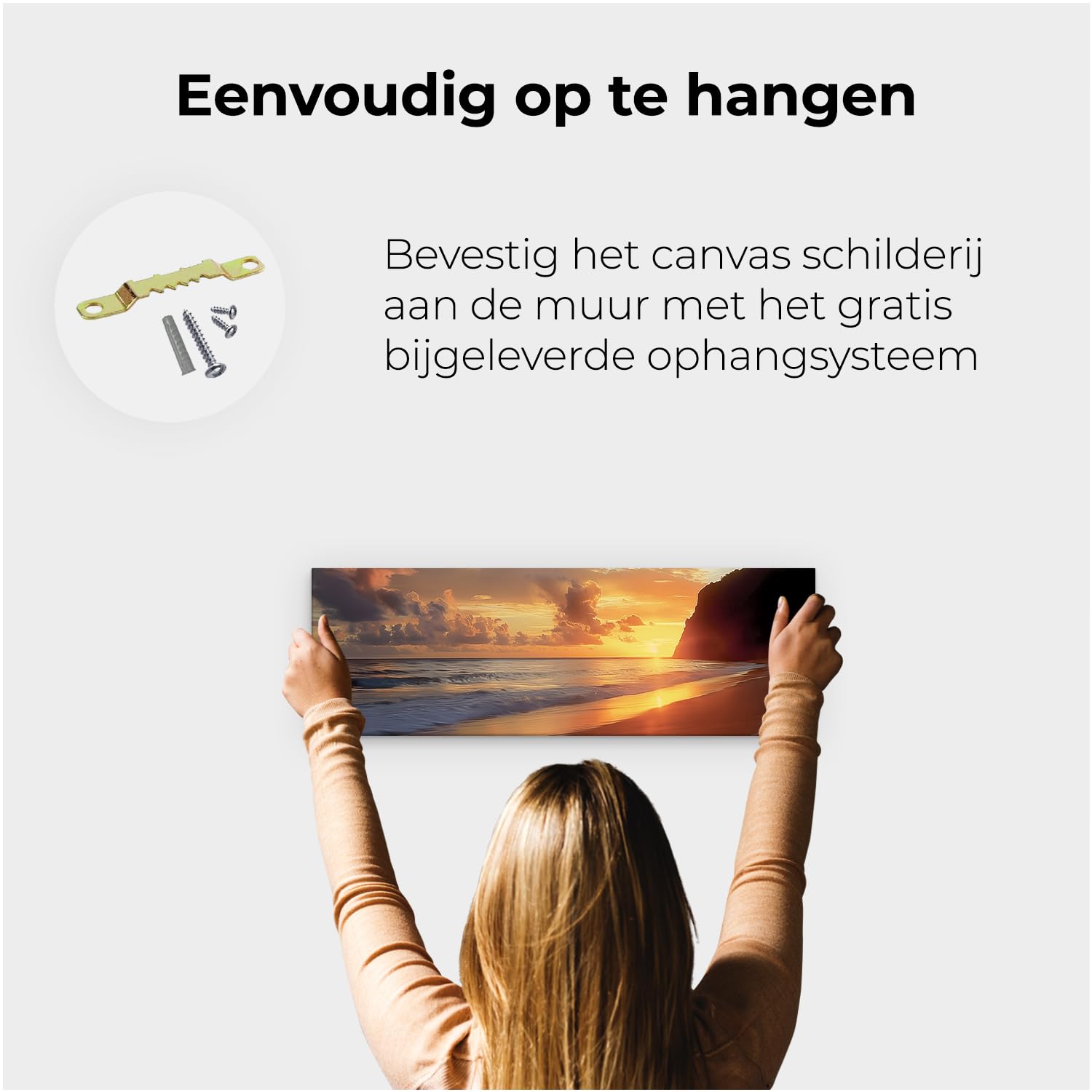 Artaza Leinwand Bilder Sonnenuntergang Meer - 90x30 cm - Wanddeko Strand - Wandbilder Ozean - Deko Wohnzimmer