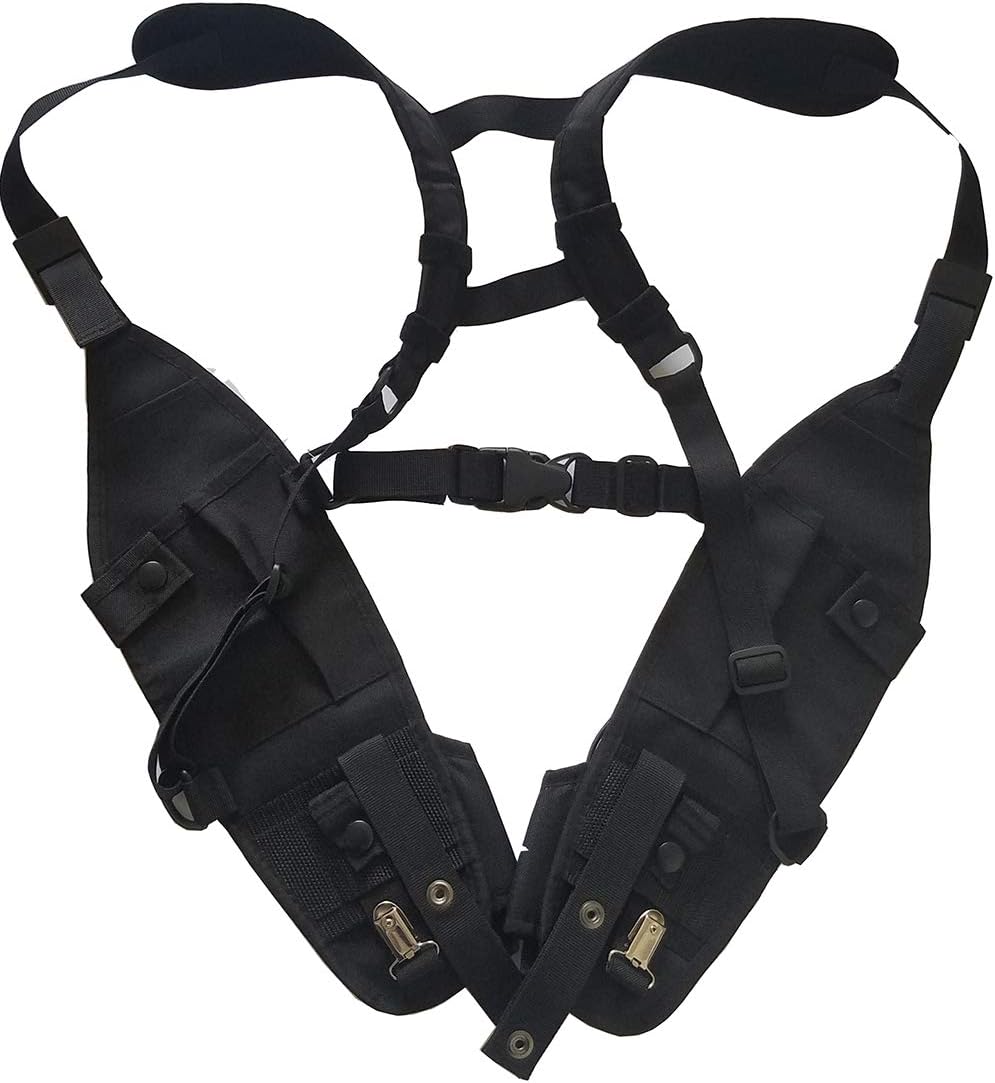 Lewong Universal Hands Free Chest Harness Bag Holster for Two Way Radio (Rescue Essentials) (Vest Harness)