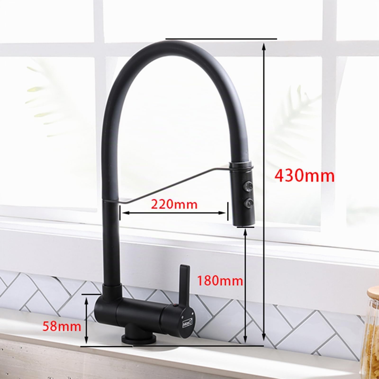 XJTNLB Grifo Cocina Bajo Ventana Extraible y Abatible Oro Cepillado Flexible Mezclador