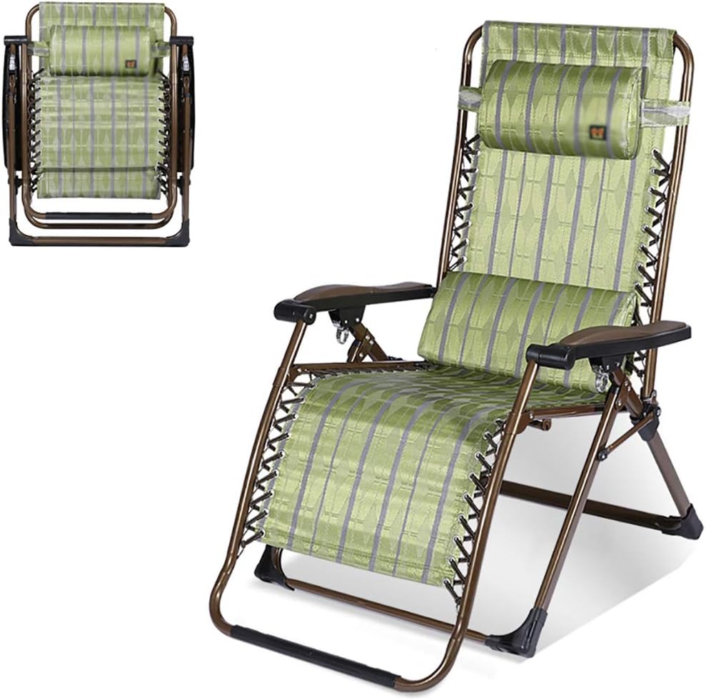 Zero Gravity Recliner Chair,Portable Folding Reclining Chair,Adjustable Recliner Folding Lawn Chairs,Patio Lounge Beach Chair,Ideal Outdoor Recliner-Ergonomic (Color : Brown)