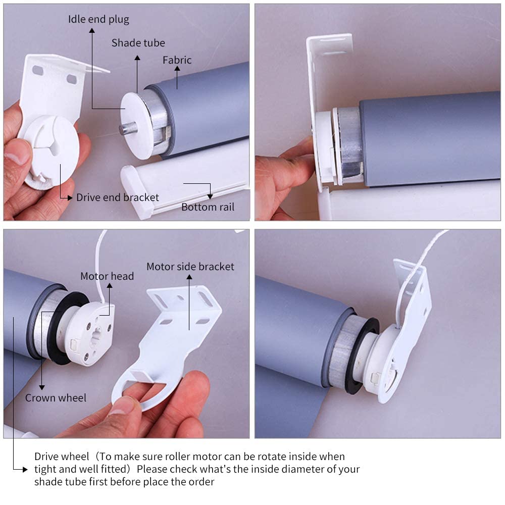 Rollerhouses 24V Shade Roller Motor, costruito con RF, non include staffe e telecomando, opzione motore singolo